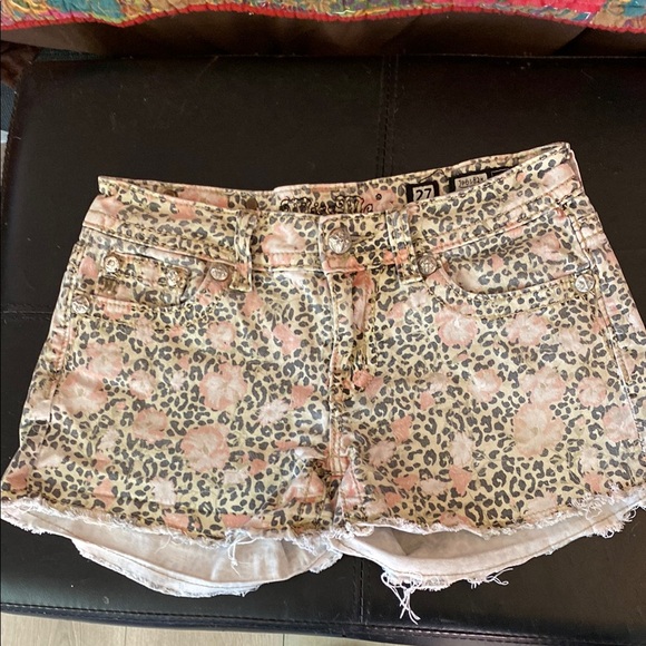 Miss Me Pants - Miss Me Leopard Print Women's Shorts 27